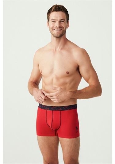 U.s Polo Assn. 80336 Erkek 3 Lü Boxer-lacivert&kırmızı&grimelanj Lacivert