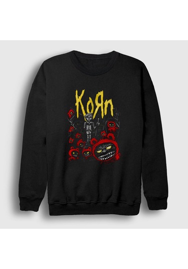 Presmono Unisex Forest Korn Sweatshirt Siyah