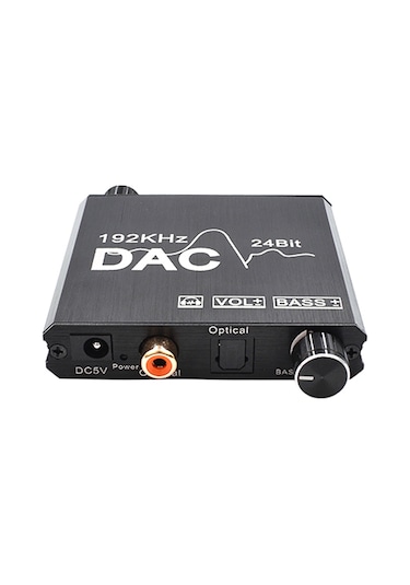 Samdoo Ay106 Dijital-analog Ses Dönüştürücü, Optik/coaksiyel Giriş, Bass Ayarı, Metal Kasa, 32-192khz Örnekleme Hızı