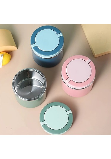 Chuangyinshop Mavi 21,3 Oz Paslanmaz Çelik Yemek Saklama Kabı Mavi