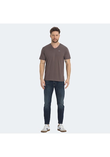 Slazenger  KRAKKER Erkek V Yaka Kahve Tişört