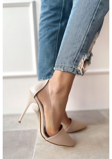 Shoetek Layla Stiletto Ten Cilt Şeffaf Ten Cilt