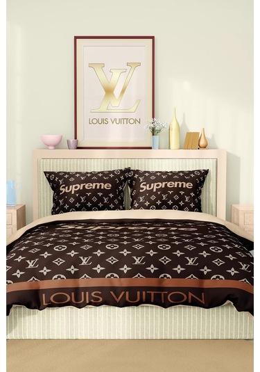 Marka Nevresim Takımı Çift Kişilik Pamuklu Saten Kumaş 6 Parça 3d Dijital Baskı Duvet Cover Set Model No:73 Renkli