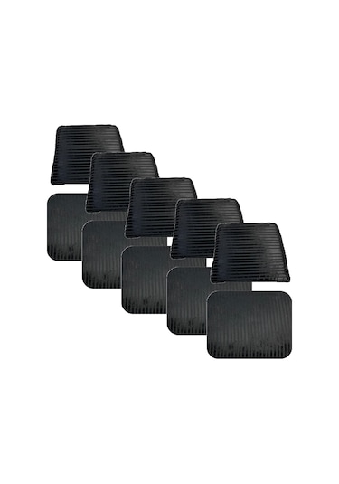 Knsz minder seti 5 li zng&mğr&uslu siyah çizgili kumaş tel bar sandalyesi oturma ve sırt minderi set