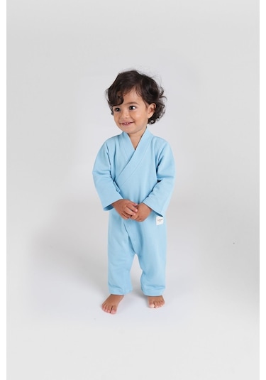 Totzee Uzun Kimono Tulum Gökyüzü Mavisi Mavi