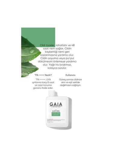 Gaia London Aloe Veral İçerikli Güneş Sonrası Jel Krem 100 ML