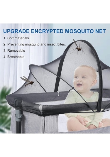 Xianwen Suntek Bebek Beşik Net Çıkarılabilir Koruyucu Siyah-s