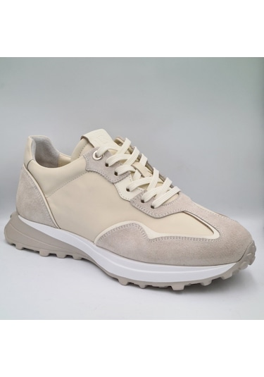 Libero 4821 Antik Süet - Kemik Hakiki Deri Erkek Sneaker Beyaz
