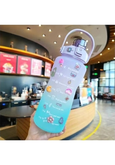 Finehome 2'li Motivasyon Matarası - Mor 2000 ML + 900 ML