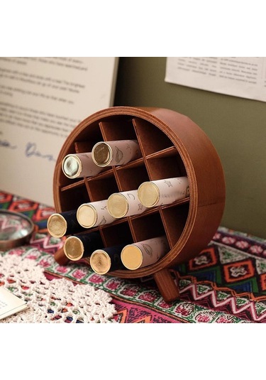 Homyl Ruj Organizatör Ahşap Depolama Rafı Dresser Vanity Için