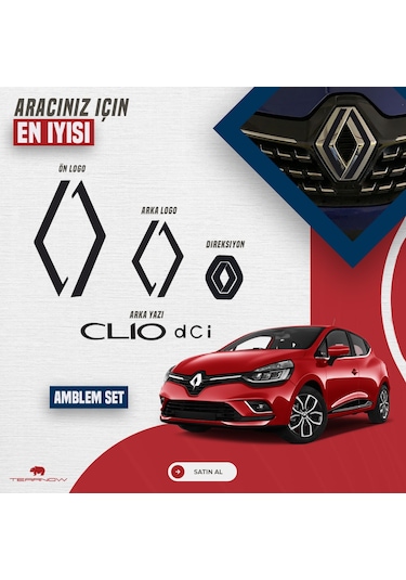 Renault Clio 4 2012-2018 Yeni Tarz Amblem Kaplama- Piano Black