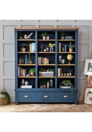 Evim Hizmet Masif 3 Çekmeceli Antrasit Kitaplık