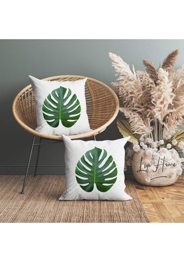 Çift Taraflı Deve Tabanı Desenli Dekoratif 2'li Kırlent Kılıfı Se