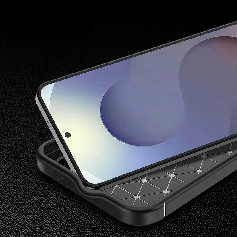 Galaxy S25 Fe Kılıf Negro Karbon Tasarım Silikon Kılıf Siyah