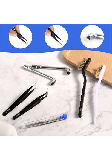 Xurunkeji 3d Yazıcı Nozul Temizleme Kiti, 20 Nozul Temizleme Pimi/iğnesi 2 Tel Fırça 2 L Şeklinde Anahtar 2 Cımbız