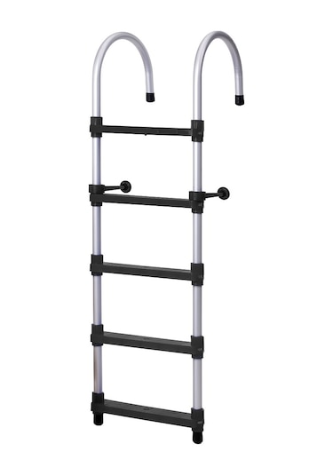 Hobi Store Portatif Tekne Merdiveni ( Siyah ) 3 Basamaklı