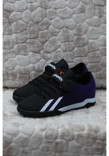 Kinetix Enta Tf Siyah Mor Çim Saha Halı Saha Erkek Çocuk Futbol Ayakkabı 001