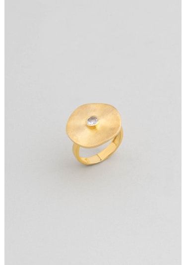 Antik Büyü 18 Ayar Sarı Altın Kaplama Gümüş Yüzük Sarı