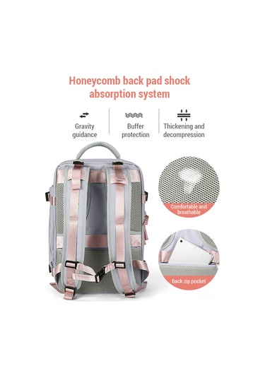 Dianziye "büyük Kapasiteli Usb'li Seyahat Sırt Çantası - Su Geçirmez Hafif Macaron Pembe" Pembe