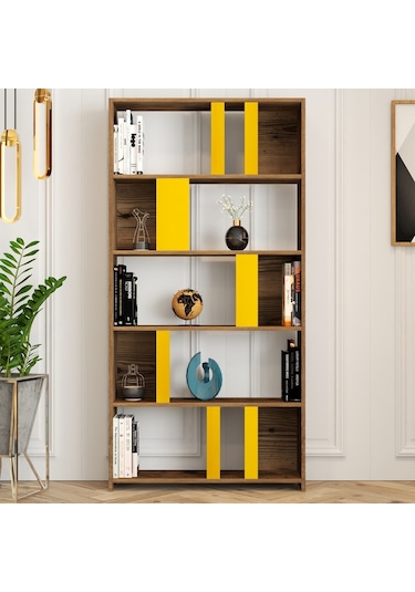 Variant Lima Çalışma Masası Ve Kitaplık Takımı - Ceviz / Sarı Ceviz