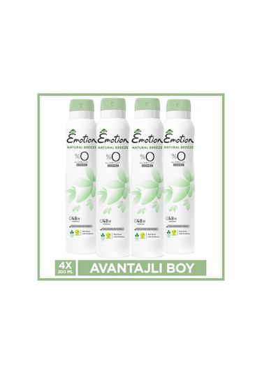 Emotion Natural Breeze Kadın Alüminyumsuz Vegan Deodorant 4x200 Ml