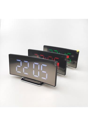 Gajeena Beyaz Yüzeysel Led Ayna Saat - Sessiz Alarm, Büyük Ekran, Ev Kullanıma Ideal, Dayanıklı Malzeme Beyaz