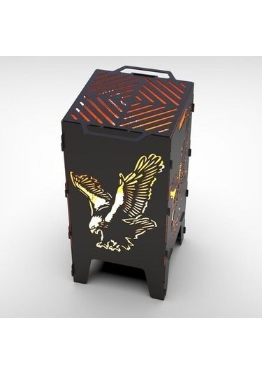 Kartal Desenli Ateş Çukuru Ve Portatif Mangal