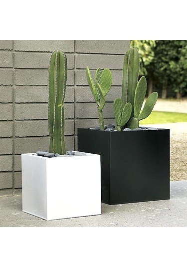 Mofiba Fiberglass Saksı Kare 30cm 30cm 30h Cm Beyaz