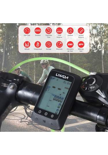 Bisiklet Bilgisayarı Gps Kablosuz Su Geçirmez Ant+ Sensörü Ve Bt 2.3 İnç Yükseklik Gradyan Kalp Atış Hızı Uyumlu Strava App Bisiklet Bilgisayarı Siyah