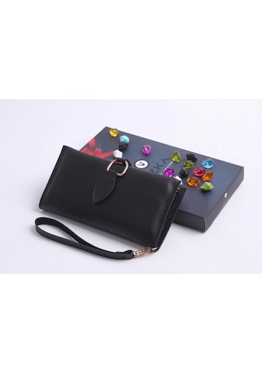 Ozka Leather Collection Damla Klipsli Kadın Cüzdan Siyah