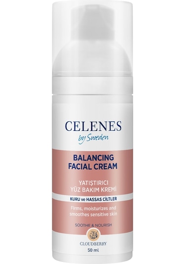 Celenes By Sweden Cloudberry Kuru ve Hassas Ciltler için Yatıştırıcı Yüz Kremi 50 ML