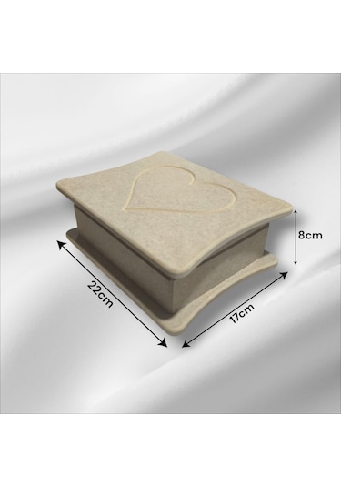 Ahşap Boaynabilir Kalp İşlemeli Çok Amaçlı Kutu