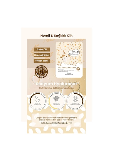 Esfolio Kore Pirinç Maskesi Esfolio Rice Essence Sheet Mask Aydınlatıcı Kağıt Maske