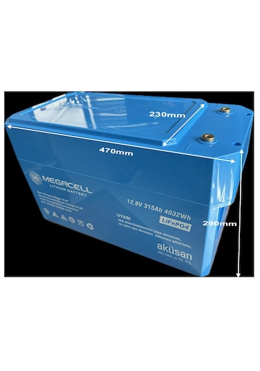 Megacell 12,8v 315ah Lifepo4 Prizmatik Lityum Demir Fosfat Akü Bluetooth