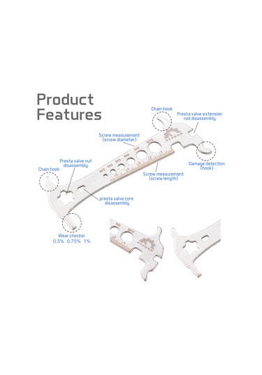 Xiyyadms Dağ Bisikleti Zincir Aşınma Ölçer - Paslanmaz Çelik Zincir Ölçme Aleti