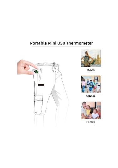 Xiyyadms İos Uyumlu Akıllı Telefon Isı Ölçer - Taşınabilir, Şarj Gerekmez, 1 Saniye Ölçüm, 32-42 C Aralığı, 0.2 C Doğruluk