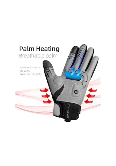 Ambition Rockbros Isıtmalı Motosiklet Eldiveni Gri