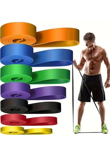 Ağır Hizmet Tipi Direnç Bandı Lateks Elastik Kemer Pull Up Yardımcı Pilates Black-25-65lb Black-25-65lb