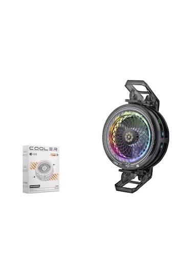 Klipsli Telefon Soğutucu Fan Rgb Isı Göstergeli Siyah Th29