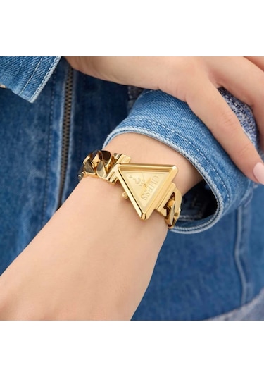 Guess Gugw0859l2 Altın Kaplama Üçgen Kadın Kol Saati Altın