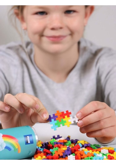 Plus - Plus Minecraft Temalı Silindir Kutuda Gökkuşağı Yapı Oyuncağı - Rainbow 100 Parça 4265