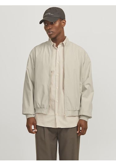 Jack & Jones Erkek Beyzbol Yaka Bomber Ceket - Charge - 12268608 Moonbeam Çok Renkli