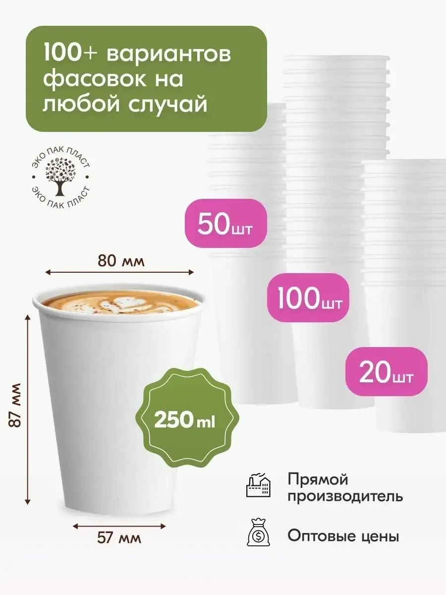 Ecopakplast 250 Ml 100 Adet Tek Kullanımlık Kahve Ve Demleme Çayları İçin Kağıt Bardaklar. 149313040 Siyah