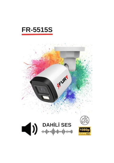 Fury 4 Kamera Sesli Gece Renkli Güvenlik Kamerası Full Hd-su Geçirmez Güvenlik Kamerası Seti 500gb