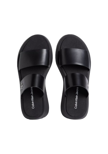 Kadın Ck Sandal Slide Double Strap Terlik - Siyah Nos Black Kadın Ck Sandal Slide Double Strap Terlik - Siyah Nos Black