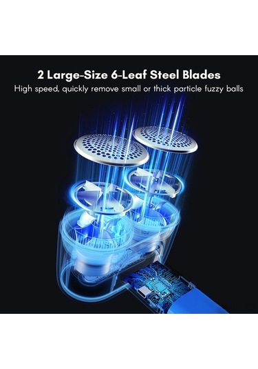 Novahub Usb Şarjlı Çift Başlı Kumaş Tüy Toplayıcı - 3 Hız Modlu, Mavi Işıklı Koyu Yeşil Toplama Makinesi Koyu Yeşil