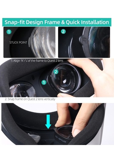 Tongxida Oculus Quest 2 Hifylux Q2-qf11 Çift Miyopi Lens Asferik Reçine Vr Gözlük Aksesuarları 400 Derece Plastik