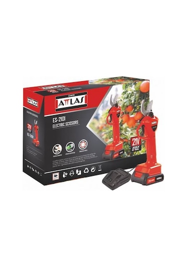Attlas Es 2101 Akülü Budama Makası 18 V 2 Amper Kömürsüz Motor