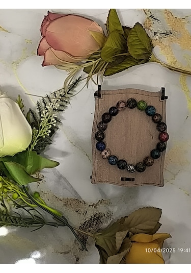 Fy Doğaltaş Çok Renkli Jade Kuvars Bileklik 10 Mm 7 Çakra