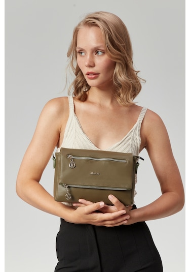Morpelikan Kadın Dört Bölmeli Clutch Çarpraz Omuz Çantası